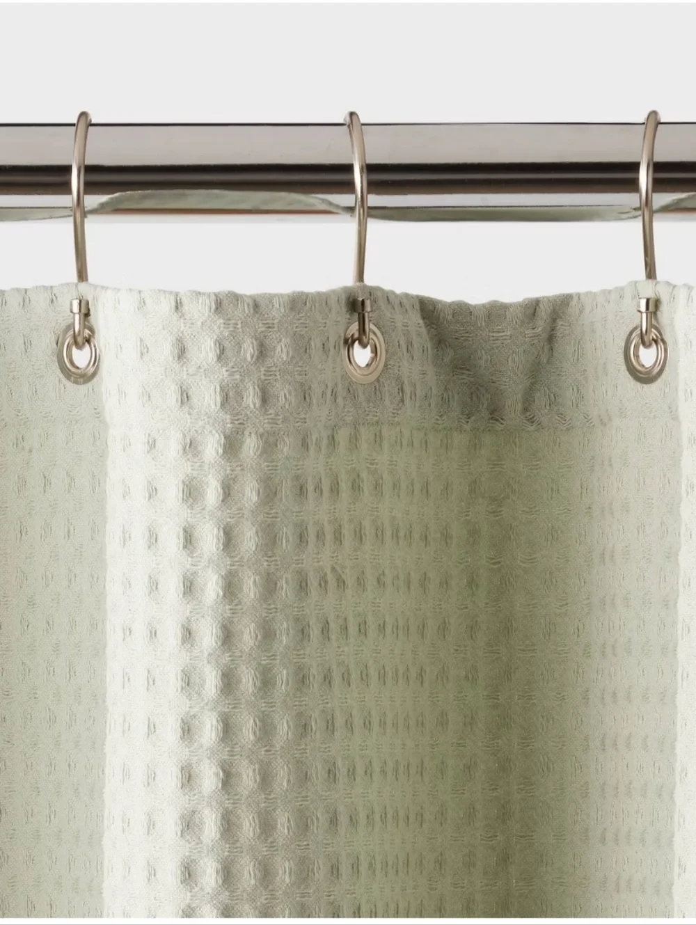 Threshold Waffle Weave Shower Curtain Light Sage Green